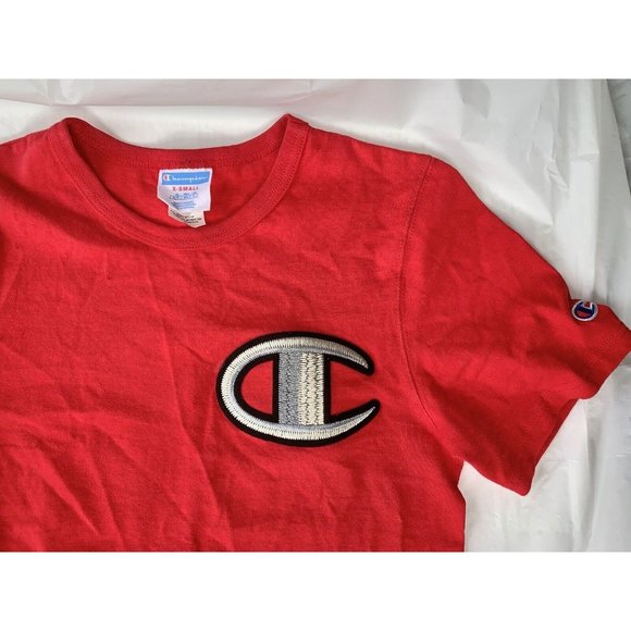 Vintage 90’s Champion Blue Bar T-Shirt Rare Tweed Embroidery Size XS Men RARE - Picture 3 of 6